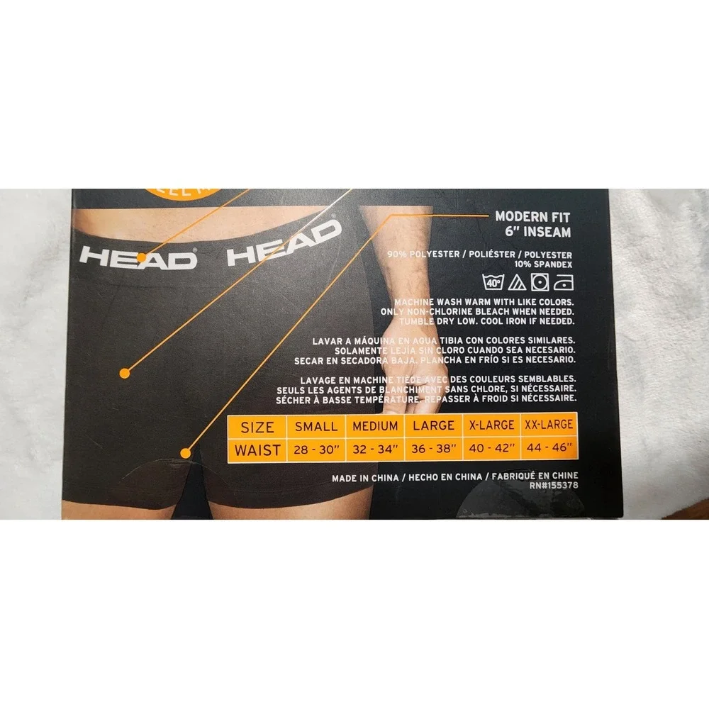 HEAD‎ Men's Cotton Essentials Breathable Boxer Briefs 3 pack Size Small NEW